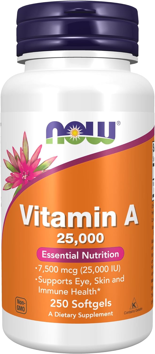 NOW Supplements, Vitamin A (Fish Liver Oil) 25,000 IU, Essential Nutrition - 250 Softgels