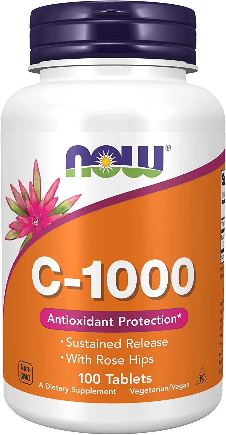 NOW Supplements, Vitamin C-1,000 with Rose Hips - 100 Tablets