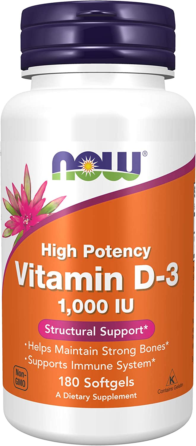 NOW Supplements, Vitamin D-3 1,000 IU, High Potency - 180 Softgels