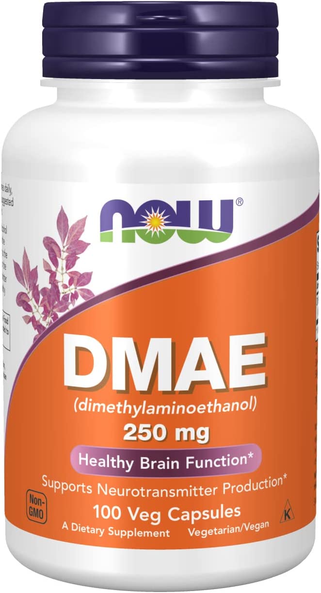 NOW Supplements, DMAE (Dimethylaminoethanol) 250 mg, Healthy Brain Function - 100 Veg Caps