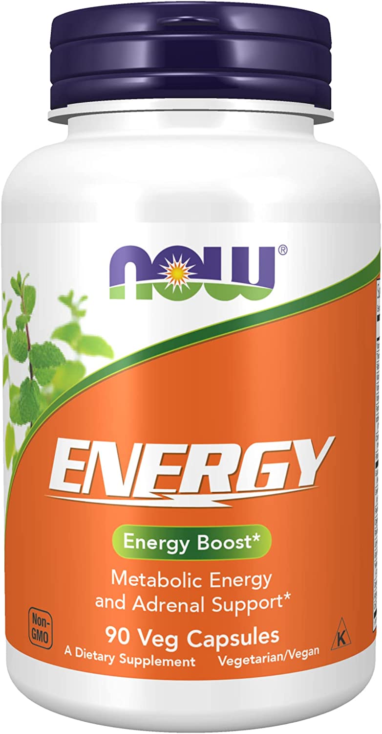 NOW Supplements, Energy Dietary Supplement (lncludes B Vitamins, Green tea, Panax Ginseng and Rhodiola) - 90 Capsules