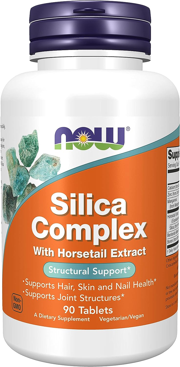 NOW Supplements, Silica Complex with Horsetail Extract, Supports Hair, Skin and Nail Health - 90 Tabs