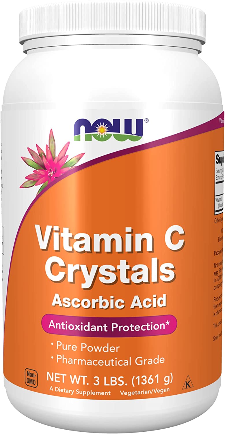 NOW Supplements, Vitamin C Crystals (Ascorbic Acid), Antioxidant Protection - 3 Lbs (1361g)