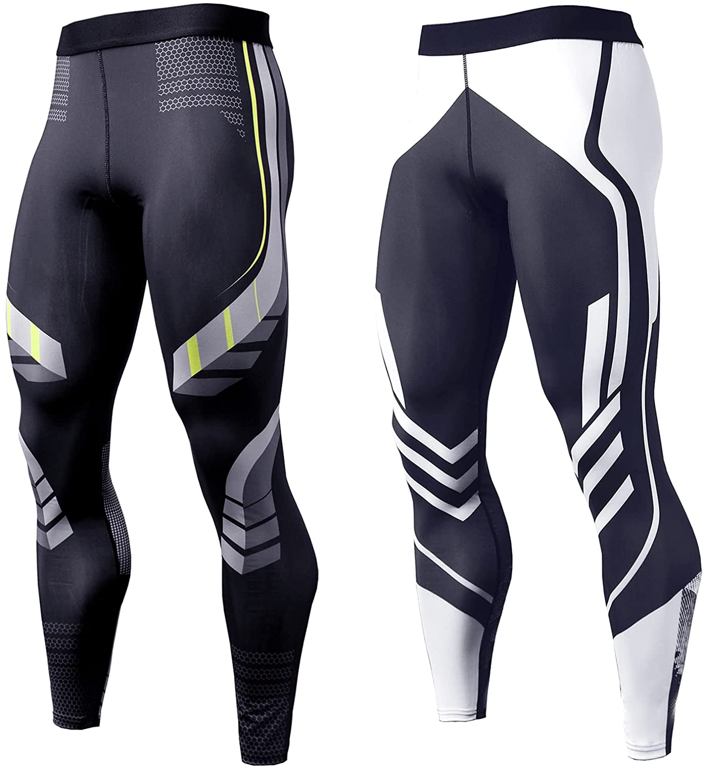 OEBLD Compression Pants Men UV Blocking Running Tights (Pack of 2)- X-Large  - Price in Pakistan
