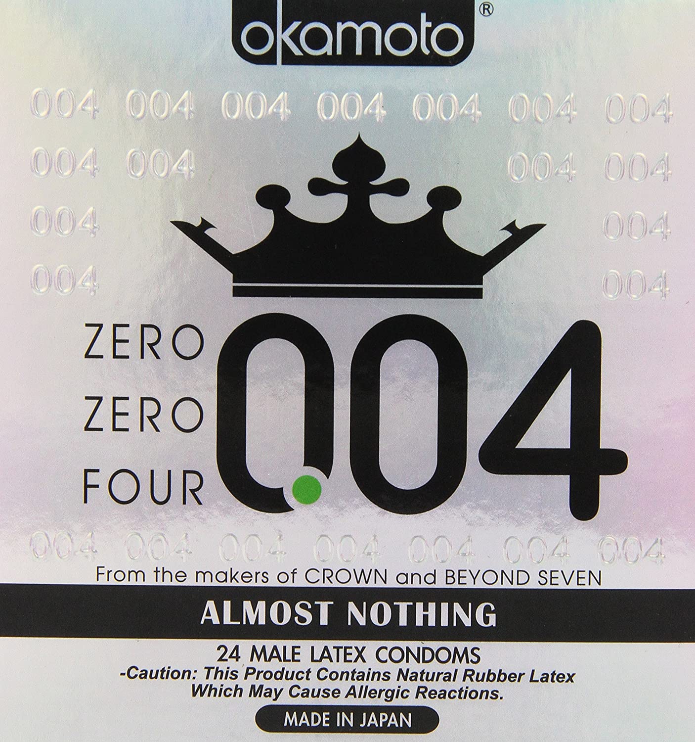OKAMOTO 004 Male Latex Condoms, White - 24 count