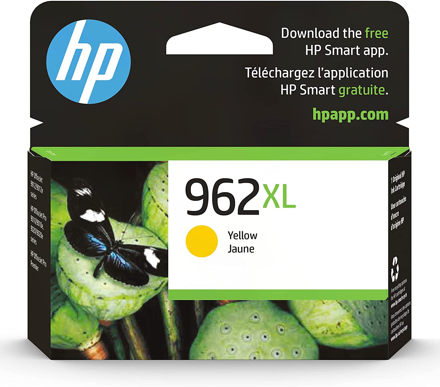 Original HP 962XL Yellow High-yield Ink Cartridge | Works with HP OfficeJet 9010 Series, HP OfficeJet Pro 9010, 9020 Series | Eligible for Instant Ink | 3JA02AN