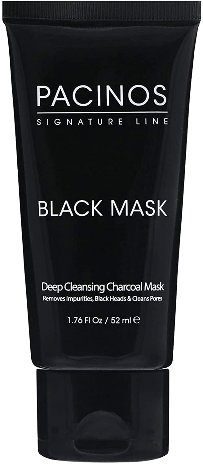 Pacinos Black Mask - Deep Cleansing Activated Charcoal Mask (Pack of 2)- 1.76 fl. oz. (52ml)
