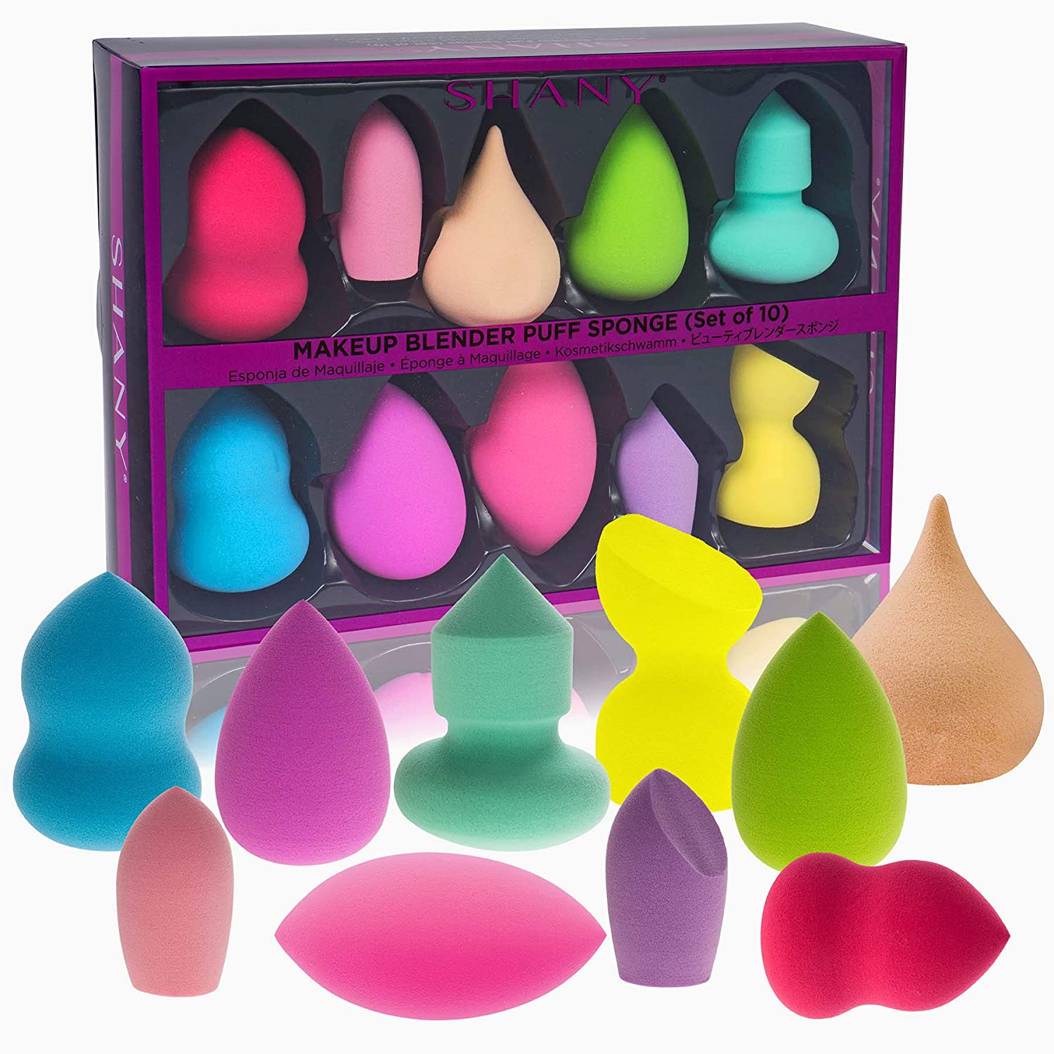 Premium Makeup Beauty Sponge Blender Puff Set - Set of 10
