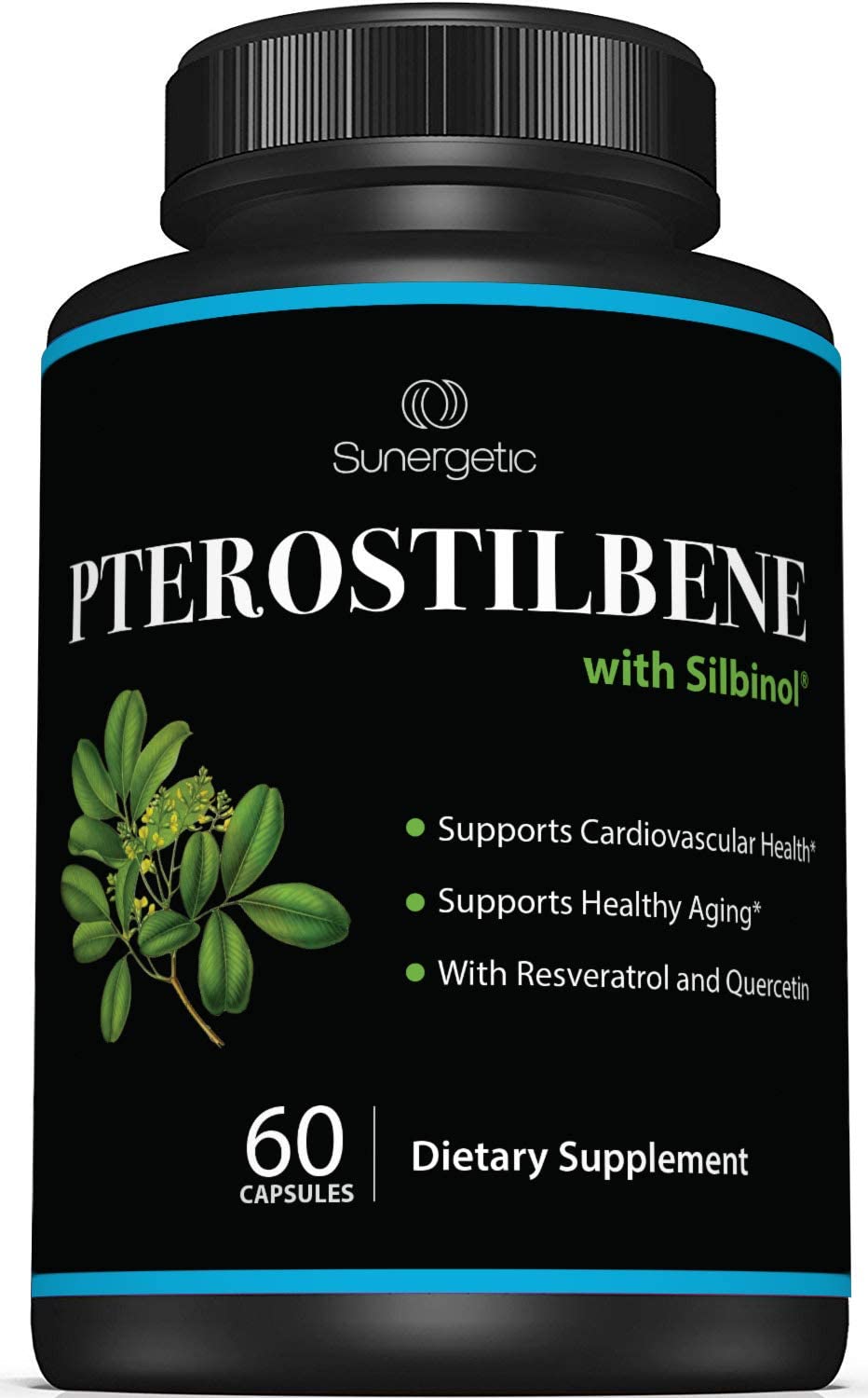 Premium Pterostilbene Supplement, Pterostilbene with Resveratrol & Quercetin for Healthy Aging, 