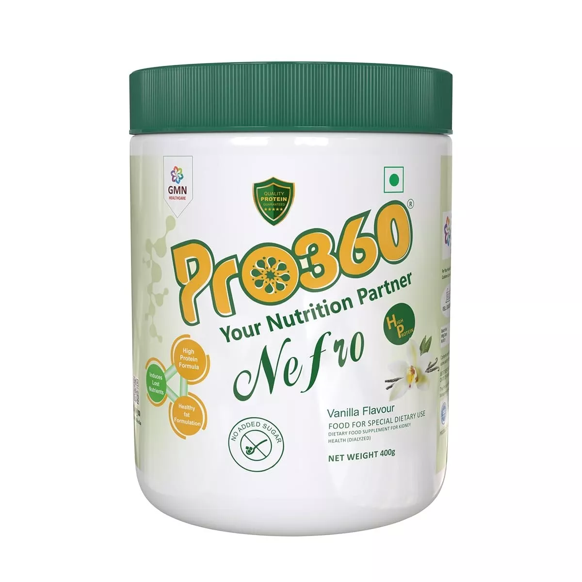 Pro360 Nefro HP - 400g Dialysis Care Supplement | High Protein, High Calorie, No Sugar | Vanilla Flavor