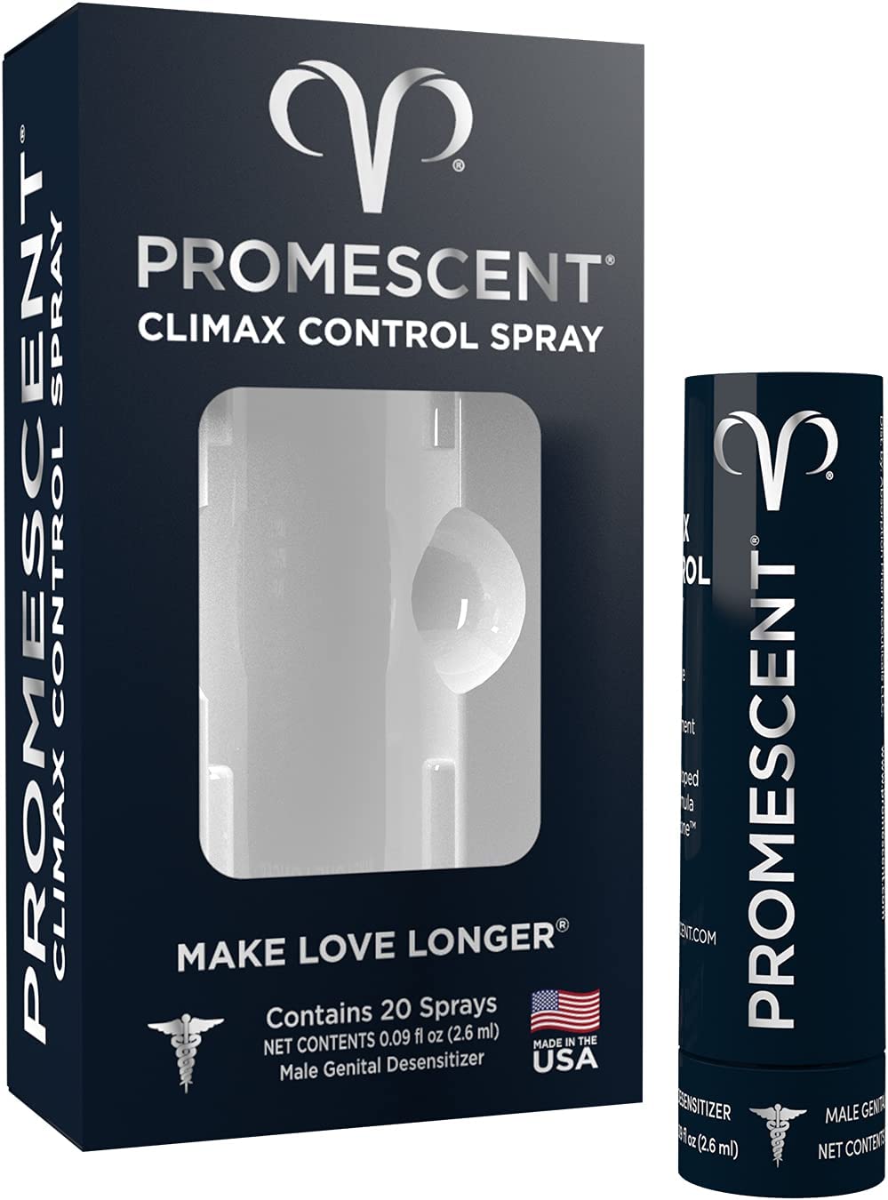 Promescent Desensitizing Delay Spray for Men, Better Maximized Sensation - 0.09Fl.Oz (2.6ml)