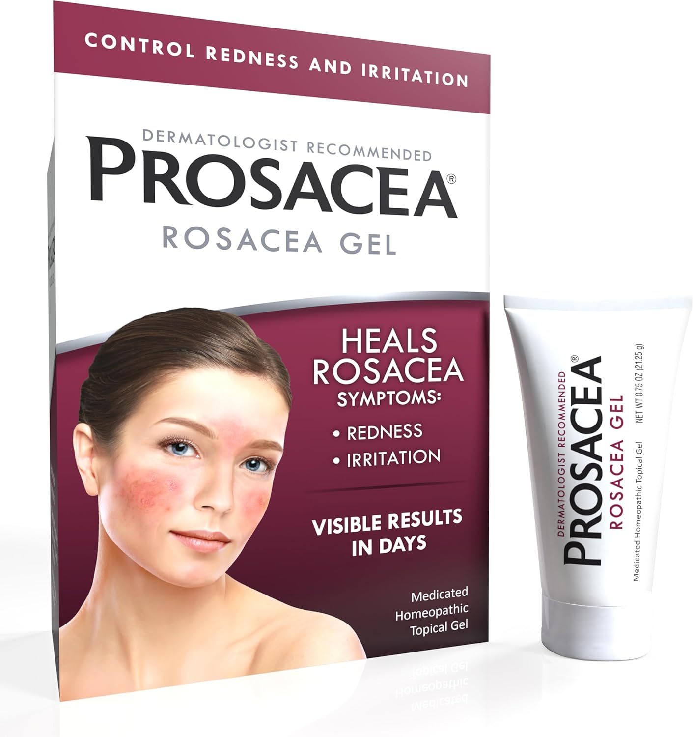 Prosacea Medicated Rosacea Treatment for Face - 0.75 oz | Homeopathic Formula Reduces Redness, Rosacea Bumps & Irritation | Fragrance-Free for Sensitive Skin