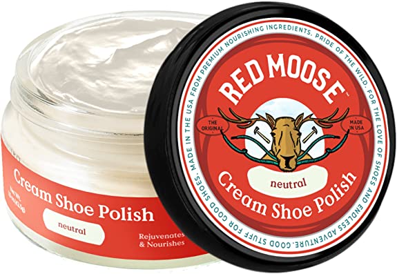 Red Moose Premium Boot and Shoe Cream Polish - Made in the USA - Neutral Shoe Polish