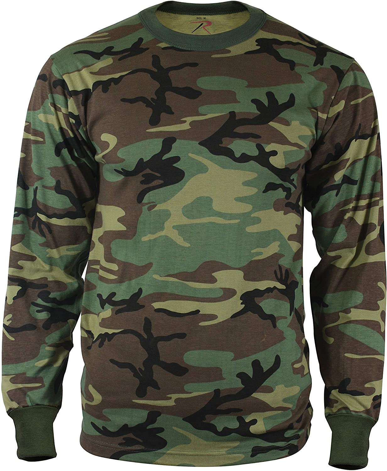 Rothco Long Sleeve T-Shirt, Woodland Camo, XL