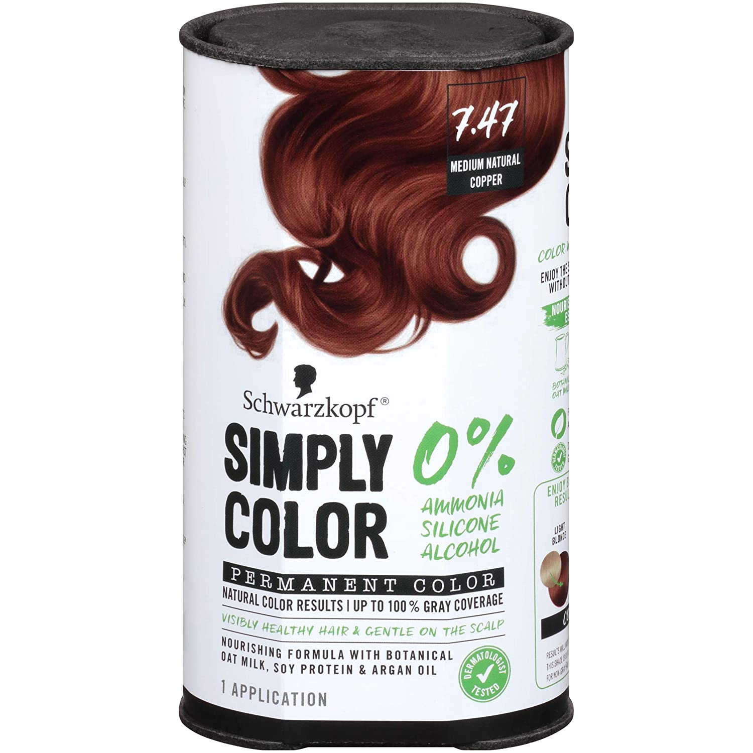 Schwarzkopf Simply Color Permanent Hair Color, 7.47 - Medium Natural Copper