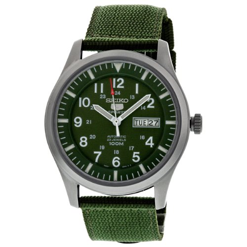 Seiko 5 Men s SNZG09K1 Sport Analog Automatic Khaki Green Canvas Watch