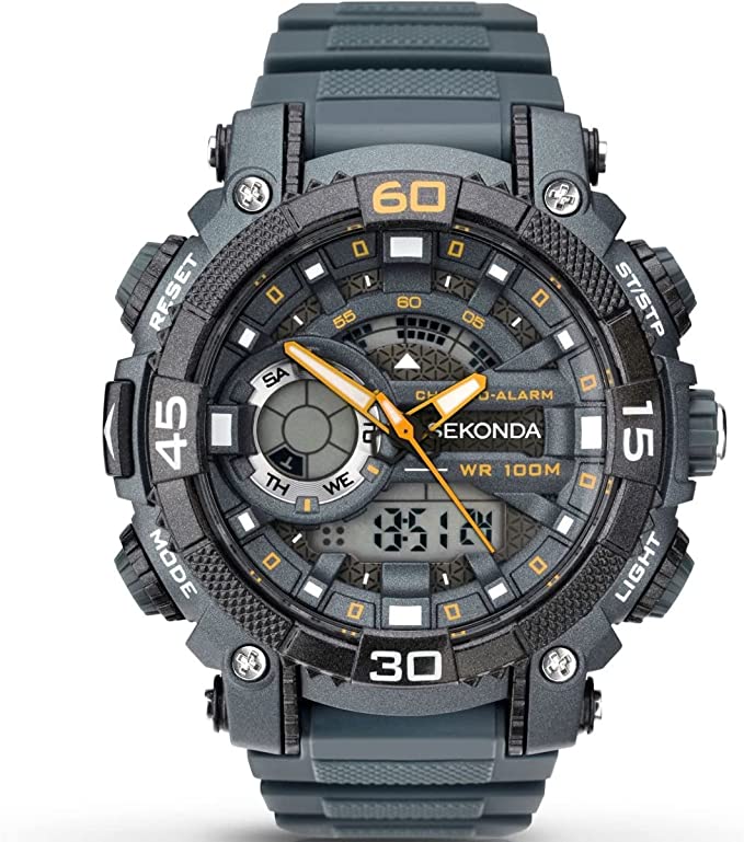 Sekonda Men's Digital Watch, Plastic Case and Strap Watch (1349) - Round | 49mm