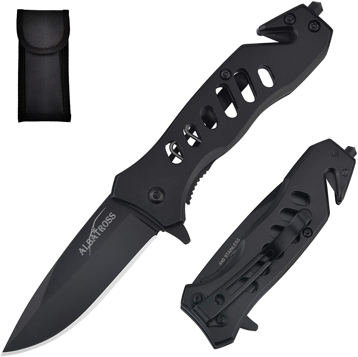Sharp Tactical Folding Spring Assisted Pocket Knife with Lock- 4.5oz (127g)