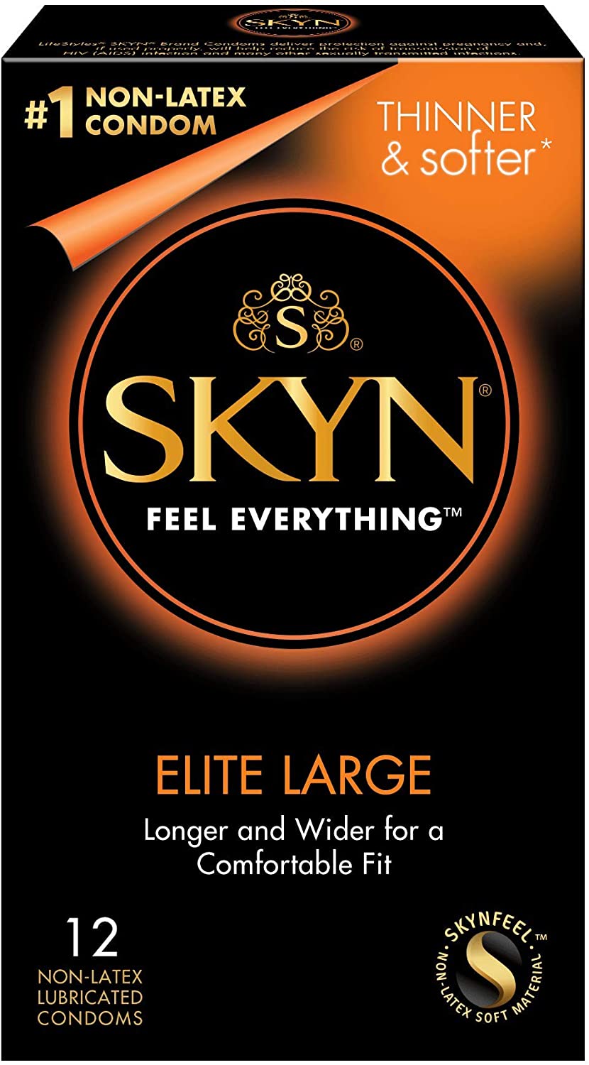 SKYN Polyisoprene Large Feel EveryThing Condoms, Natural, 12 Count
