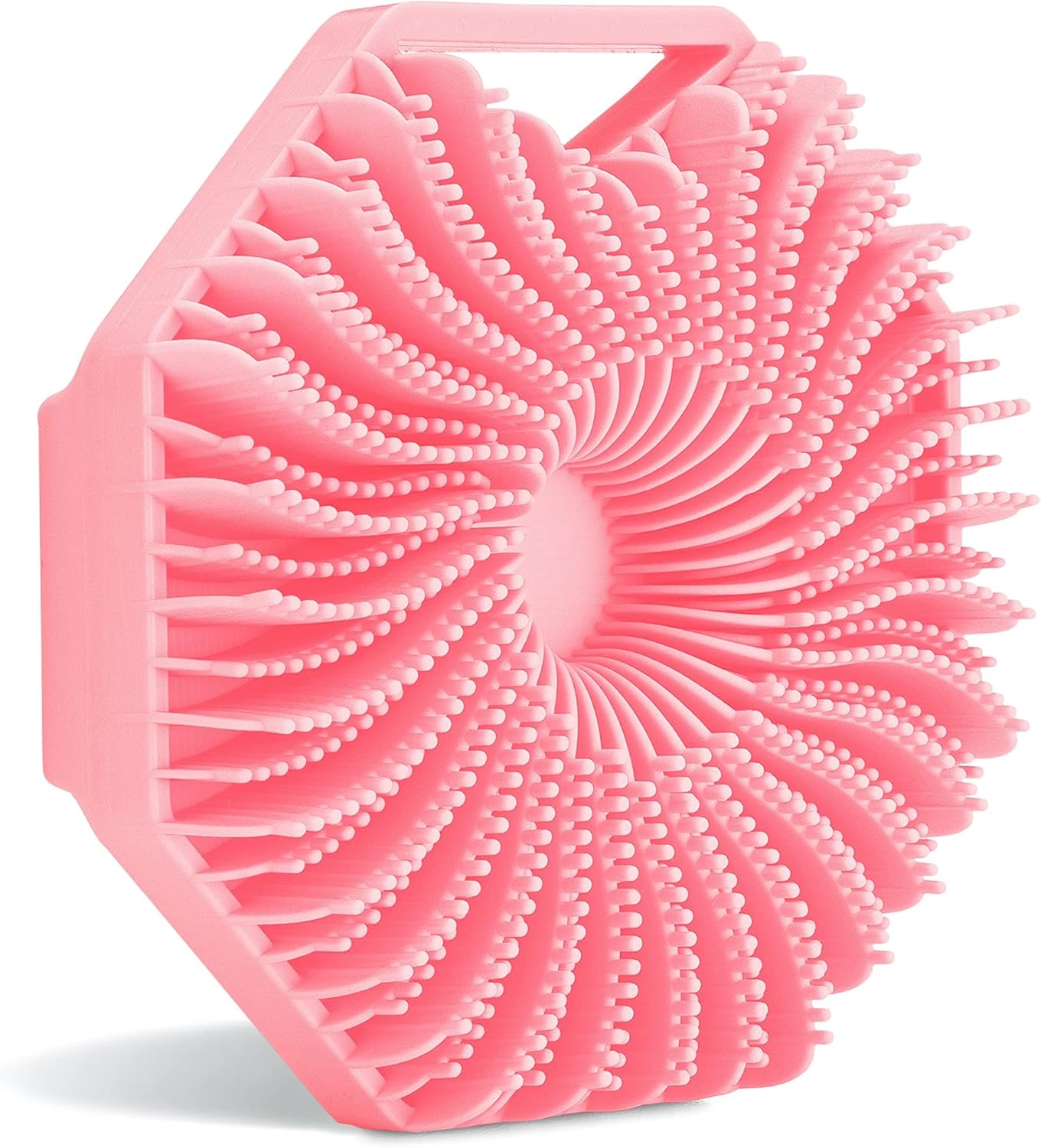 Sud Scrub Antimicrobial Silicone Body Scrubber for Sensitive Skin with Gentle Exfoliation for Women and Men - Pink