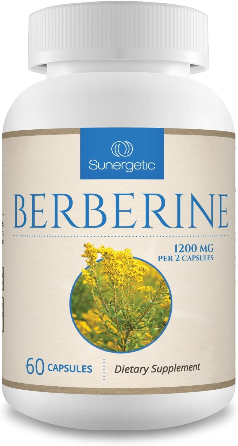 Premium Berberine Supplement -1,200 mg Per Serving - Berberine HCL Extract Helps Support Healthy Blood Sugar Levels, Digestion & Immunity - 60 Vegetarian Capsules
