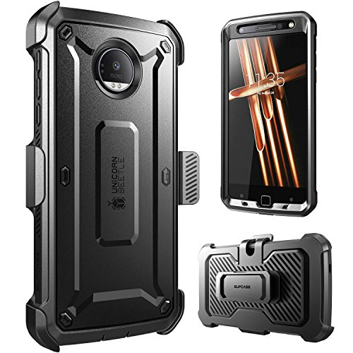 Supcase-Motorola Moto Z Droid Case-Unicorn Beetle Pro Holster Case-Black