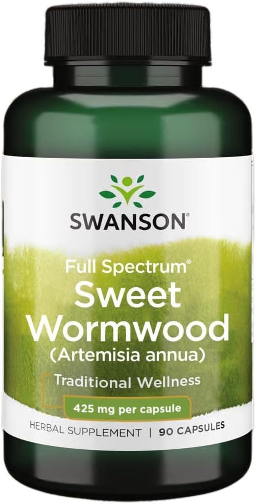 Swanson Sweet Wormwood Supplement 425mg - Artemisinin for GI Gut Health - 90 Capsules (Pack of 1, Model SW1157)
