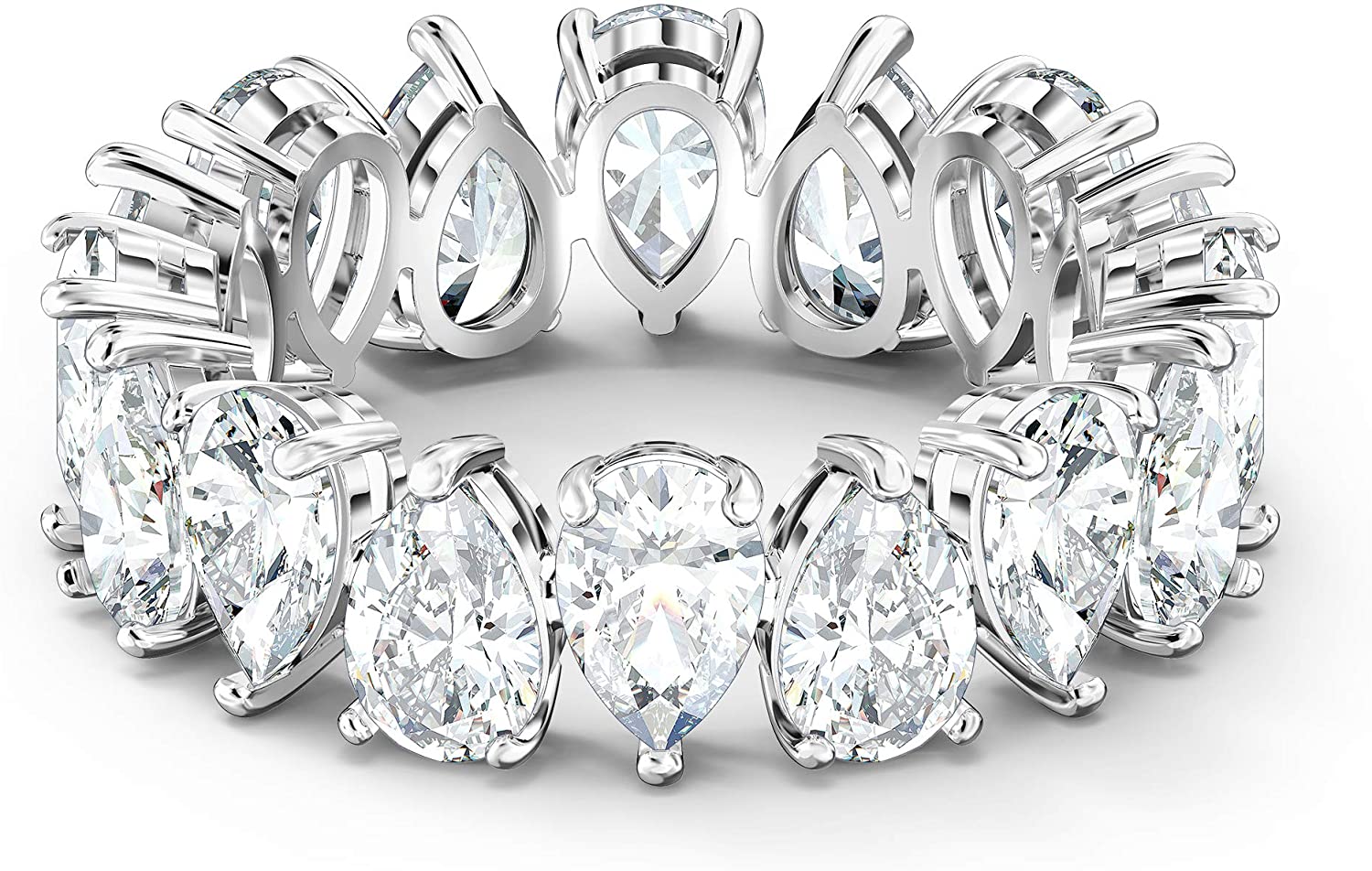 SWAROVSKI Women's Vittore Crystal Ring Collection for Women – (White, 7)