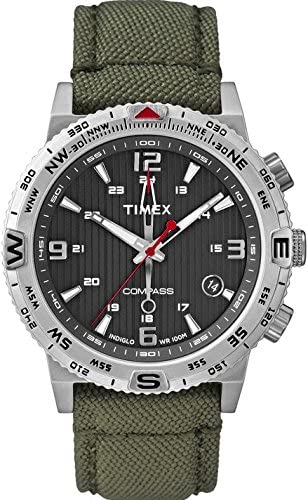 Timex Men's Intelligent Quartz T2P286 Mens Compass Green Fabric Strap Watch