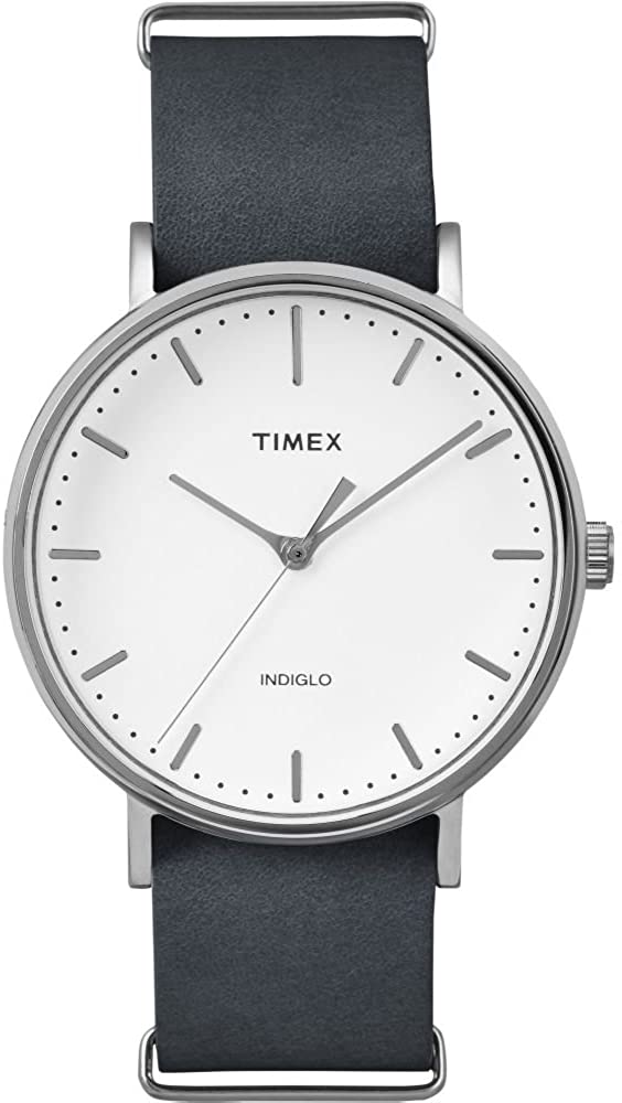Timex TW2P91300CM Weekender Fairfield Men s Analog Display Quartz Watch, Black Leather Band, Round 41mm Case