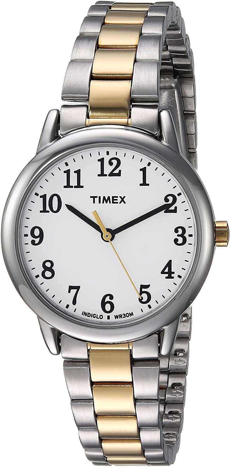 Timex Women s TW2R23900 Easy Reader Two-Tone/White Stainless Steel Bracelet Watch