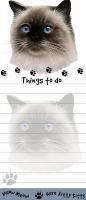 "Himalayan Cat Magnetic List Pads" Uniquely Shaped Sticky Notepad Measures 8.5 by 3.5 Inches