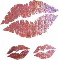 Pink Sweet Lips Sexy Kisses Holographic Vinyl Stic