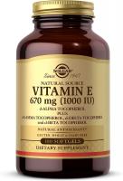 Solgar Vitamin E 1000 IU Softgels - Mixed D-Alpha Tocopherol and Tocopherols for Immune Support and 