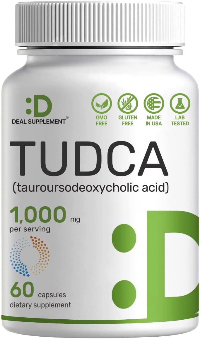 TUDCA  Tauroursodeoxycholic Acid 1000mg 99% Pure TUDCA for Natural Liver Support, 60 Caps