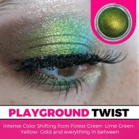 100% Vegan and Cruelty Free, Handmade in USA, MultiChrome Eyeshadow Glitter- (Green Playground Twist