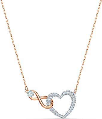 SWAROVSKI Women's Infinity Heart Necklace, White, 