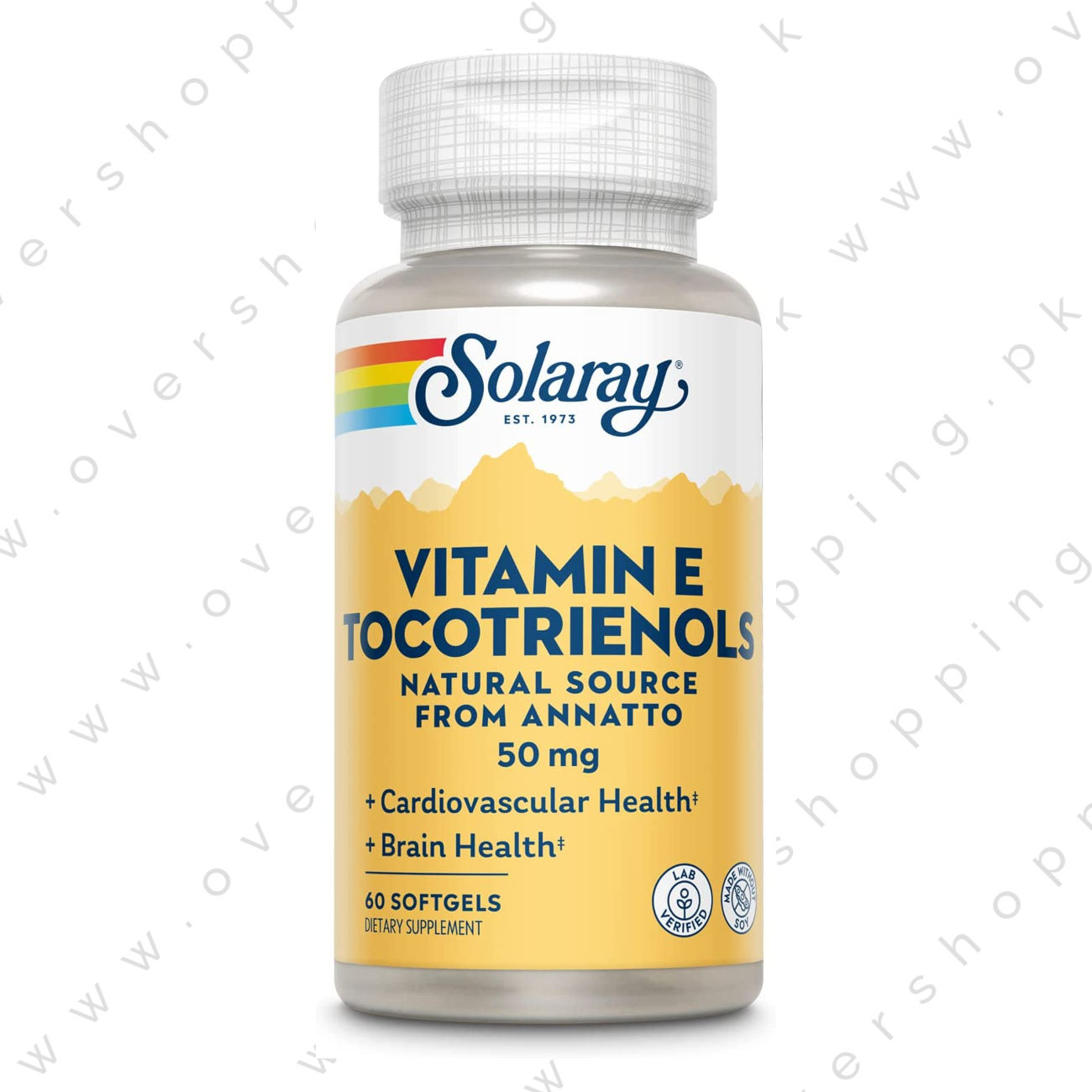 SOLARAY Vitamin E Tocotrienols 50mg | Healthy Brain Function Support | Soy Free | 60 Ct