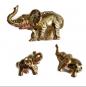 Crystal Temptations Elephant Family Figurine Swarovski 24k Gold Plated