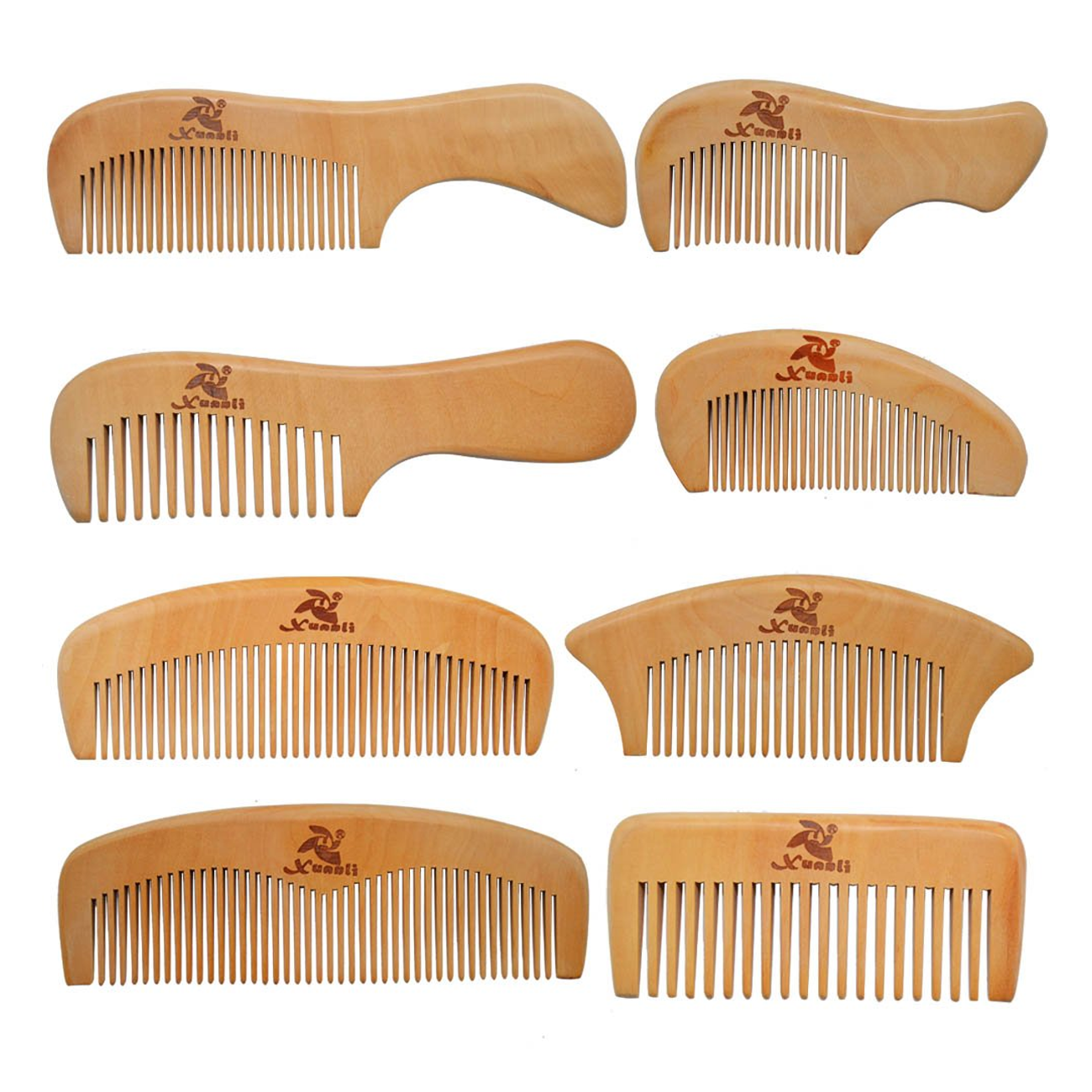 Xuanli® 8 Pcs The Family Of Hair Comb set, Wooden