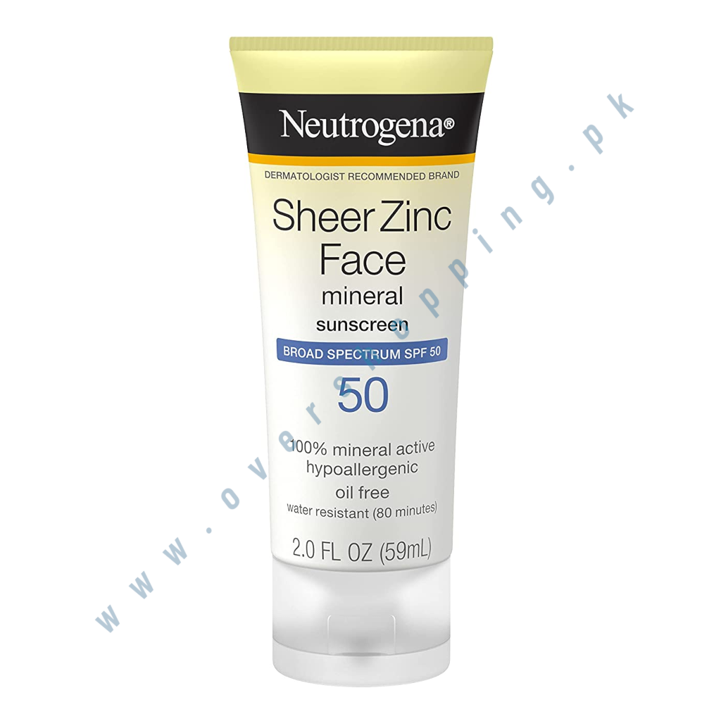 Neutrogena Sheer Zinc Face Dry-Touch Sunscreen Broad Spectrum SPF 50, 2 Fl. Oz.