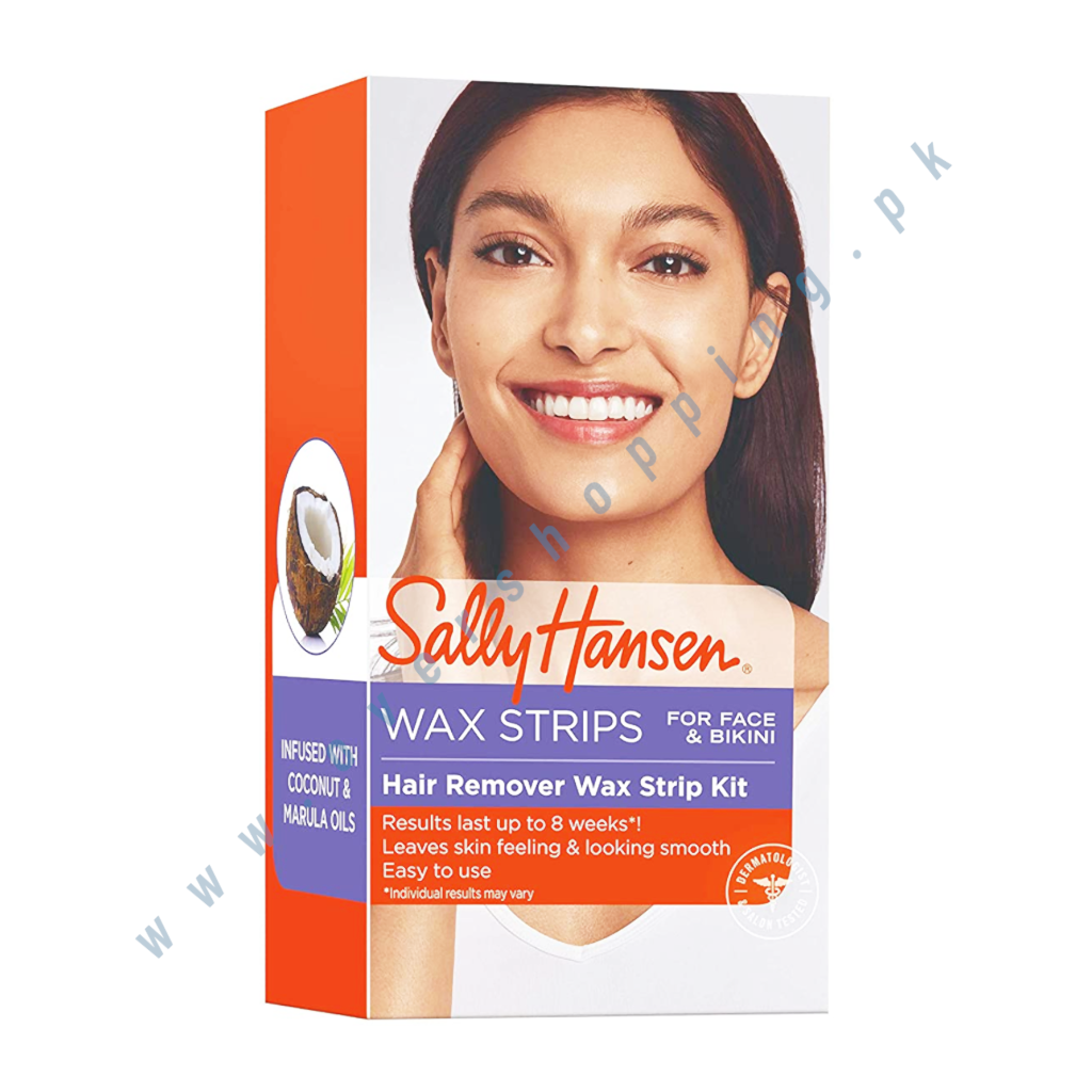 Sally Hansen Hair Remover Wax Strip Kit for Face, Brows & Bikini, 34 Strips (17- Double Sided St