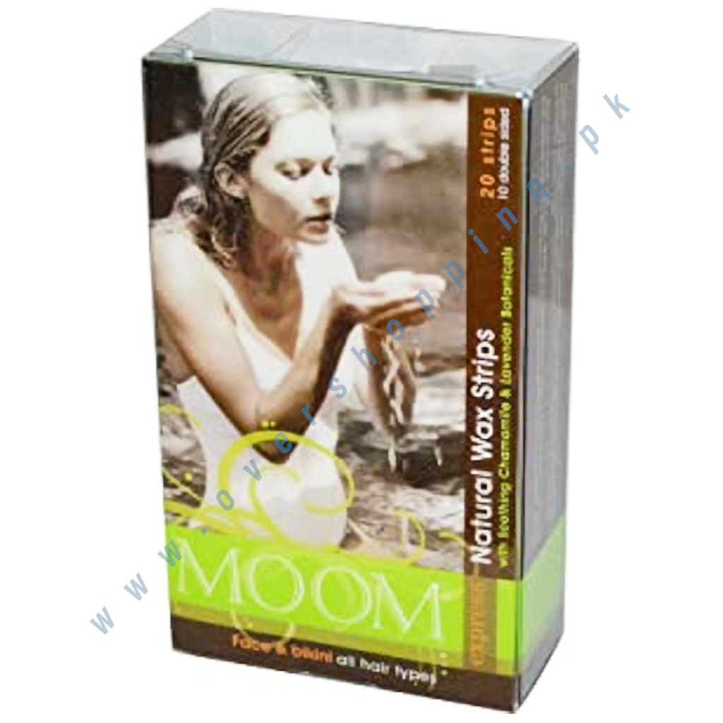 MOOM Face Pre-Waxed Strips, Natural Soothing Chamomile Hair Removal Waxing Kit with Cucumber & V