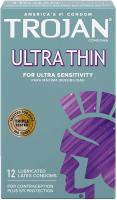 Trojan Ultra Thin Premium Lubricated Condoms - 12 Count (Packaging May Vary)