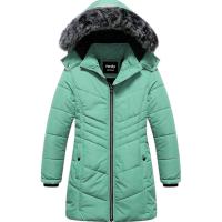 Pursky Girls’ Warm Mint Green Winter Coat – Long Fleece Lined Waterproof Puffer Parka with Remov