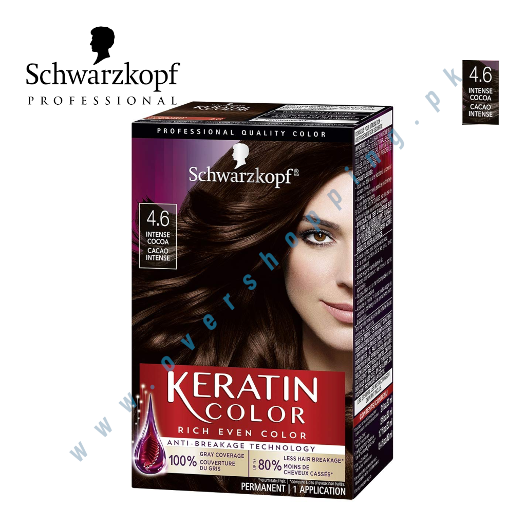 Schwarzkopf Keratin Color Permanent Hair Color Cream - 4.6 Intense Cocoa