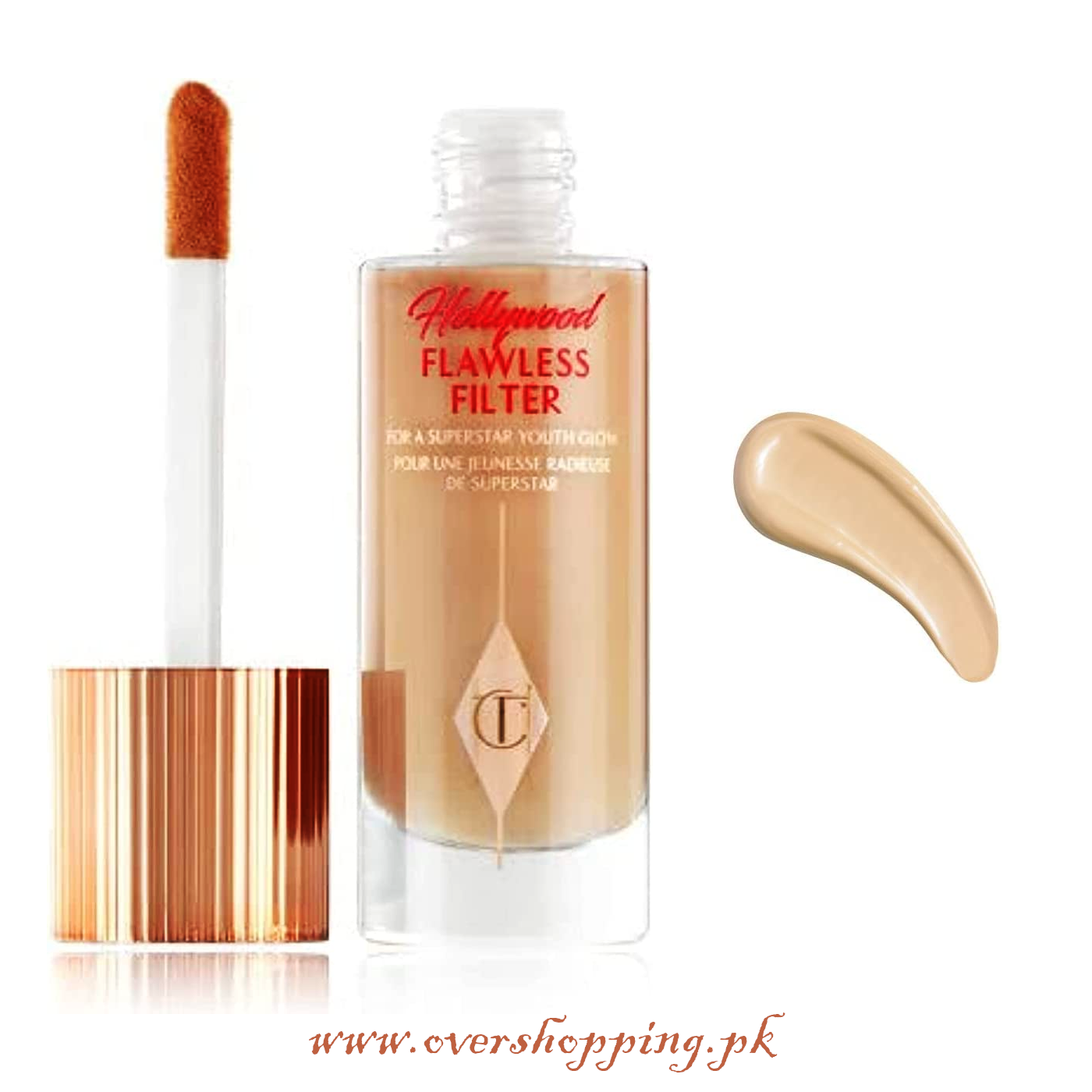 Charlotte Tilbury Hollywood Flawless Filter for a Superstar Youth Glow Foundation, 4 Medium, Beige