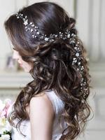 Unicra Silver Wedding Crystal Flower Hair Vine Bridal Headpiece Headbands Wedding Hair Accessories f