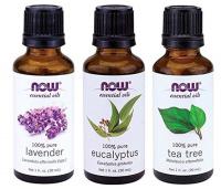 3-Pack Variety of NOW Essential Oils: Tea Tree, Eucalyptus, Lavender
