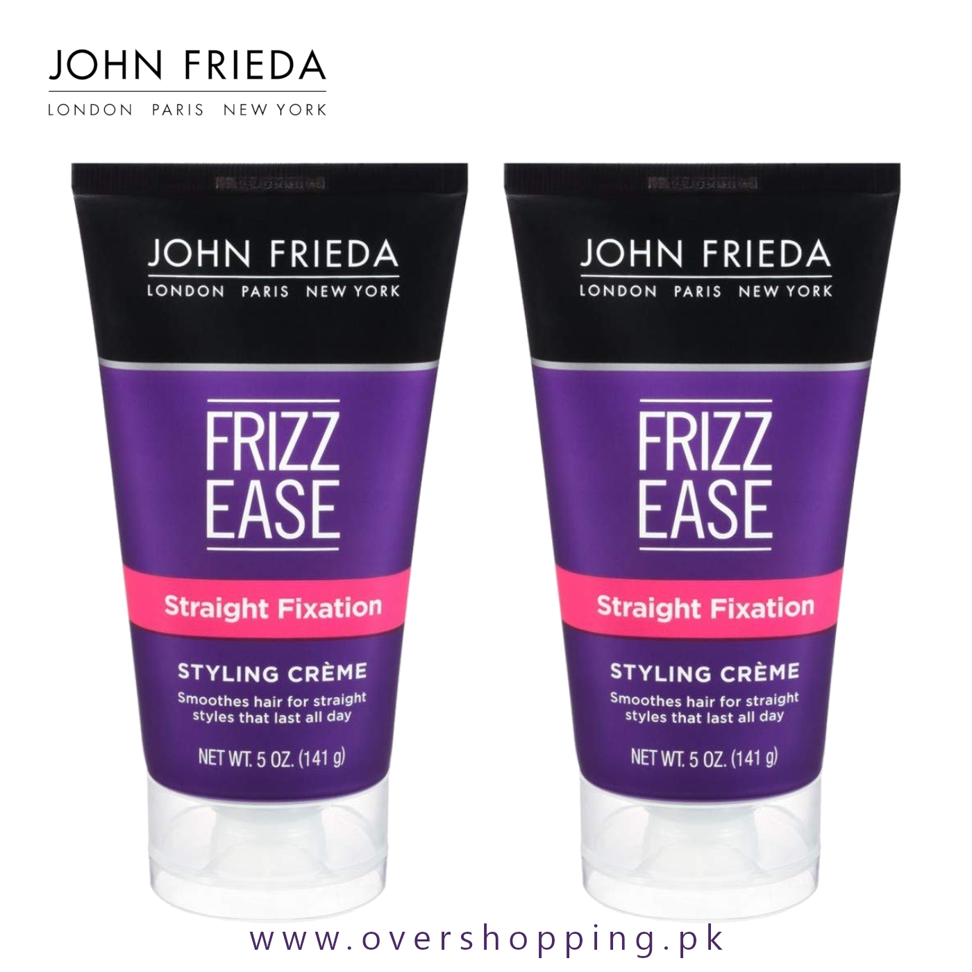 John Frieda Frizz-Ease Straight Fixation Styling Creme, Pack of 2 - 5 oz